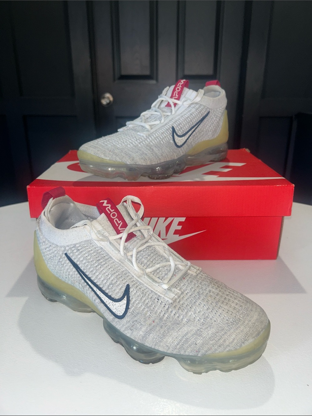 Nike Air VaporMax 2021 FlyKnit “Photon Dust Midnight Navy” Women’s Size 10